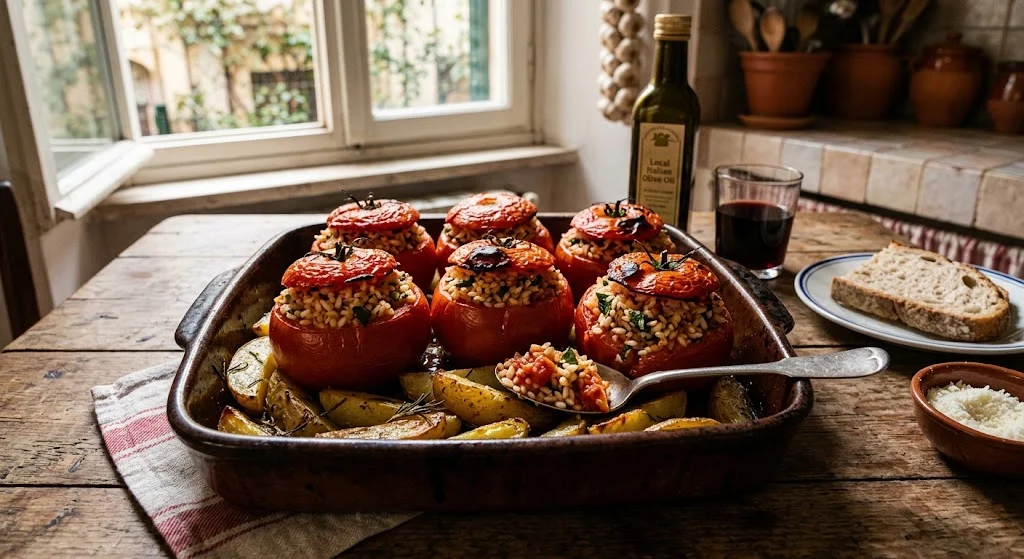 The Authentic Pomodori Con Riso Italian Stuffed Tomatoes