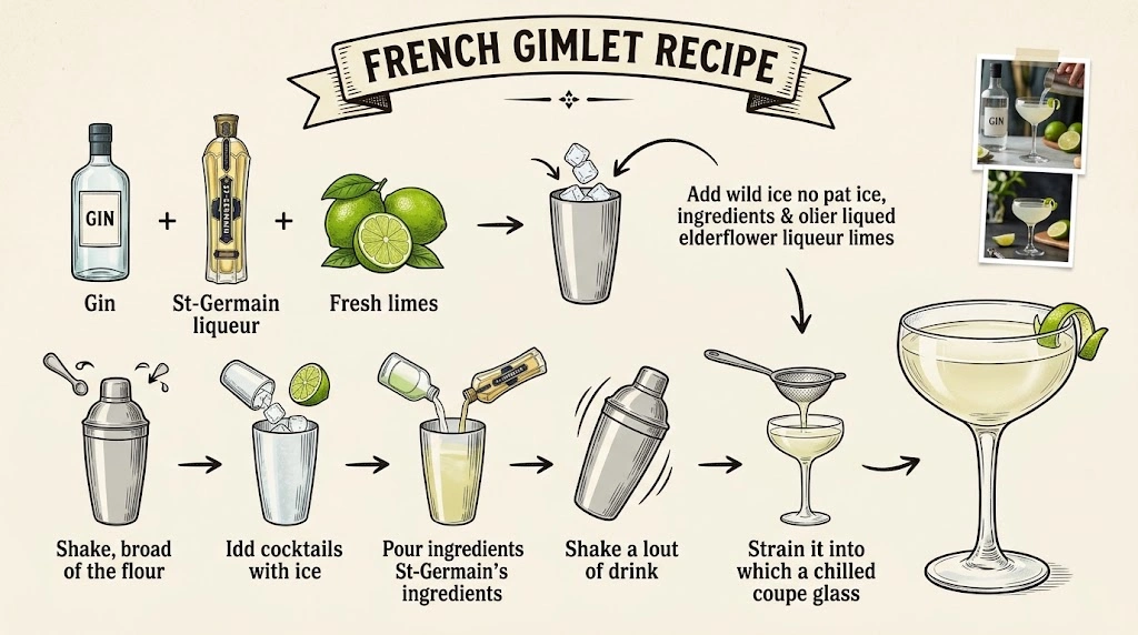 French Gimlet Recipe with Gin, St-Germain & Fresh Lime
