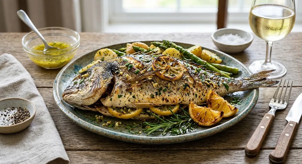 Gilt Bream Recipe With Lemon, Garlic & Herbs