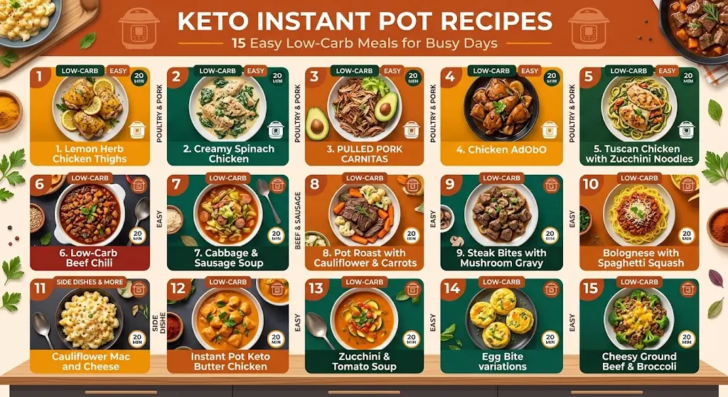 Keto Instant Pot Recipes: 15 Easy Low-Carb Meals for Busy Days