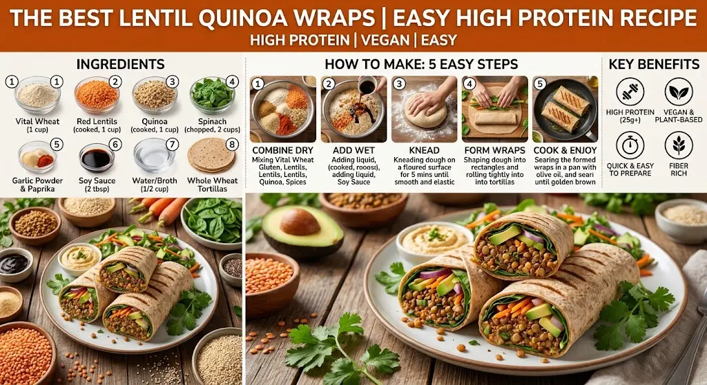 The Best Lentil Quinoa Wraps Easy High Protein Recipe