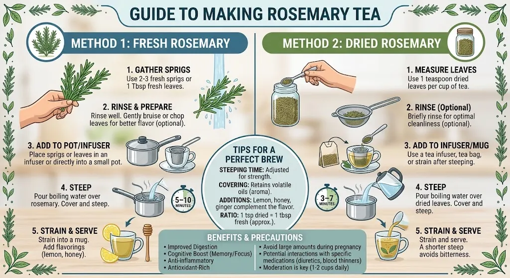 Rosemary Tea Recipe (Fresh or Dried Rosemary)
