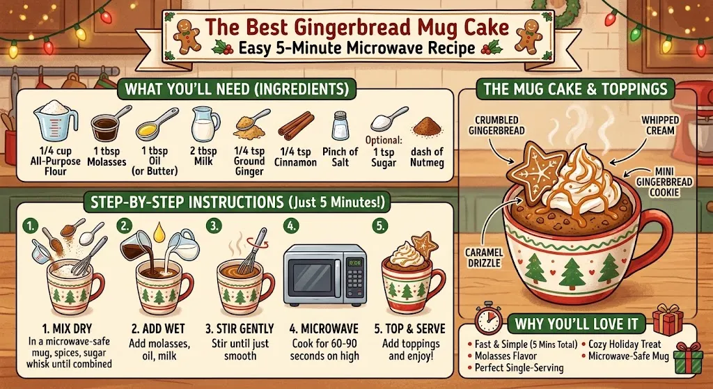 The Best Gingerbread Mug Cake Easy 5 Minute Microwave Recipe