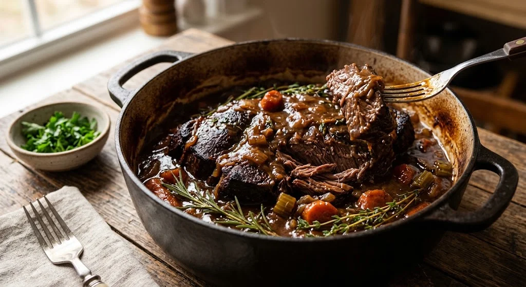 Braised Mock Chuck Recipe With Rich Beef Gravy