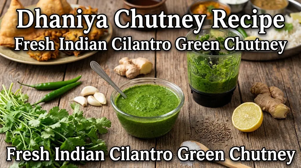 Dhaniya Chutney Recipe: Fresh Indian Cilantro Green Chutney