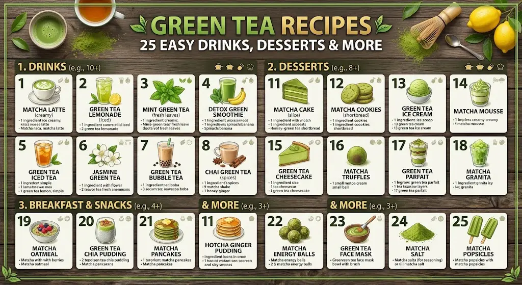 Green Tea Recipes: 25 Easy Drinks, Desserts & More