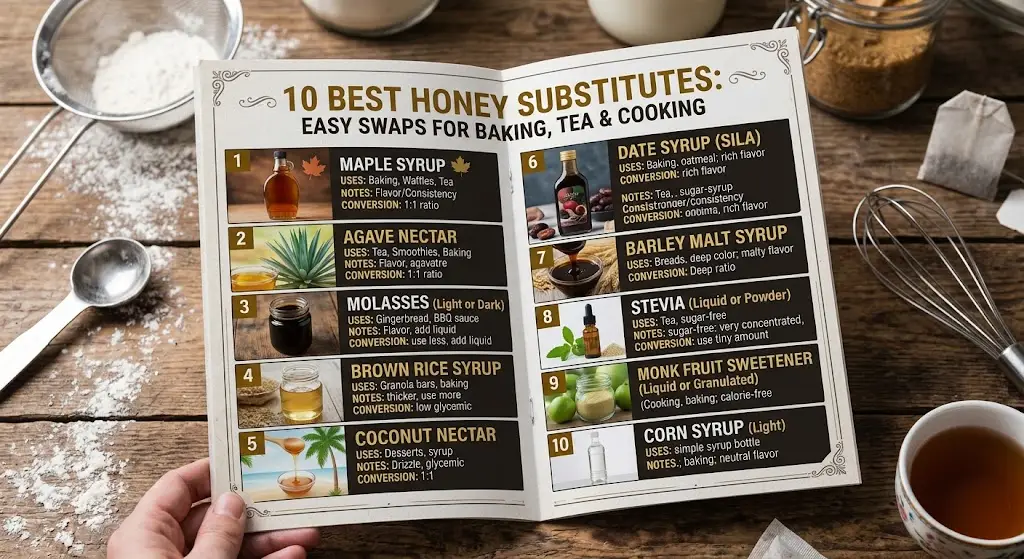 10 Best Honey Substitutes: Easy Swaps for Baking, Tea & Cooking