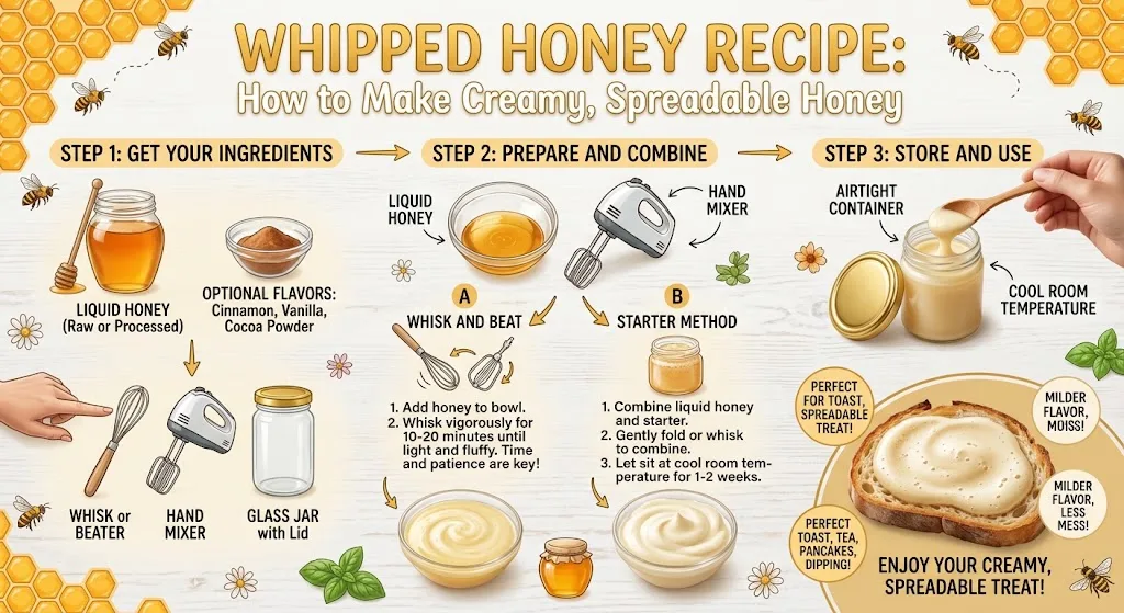 Whipped Honey Recipe: How to Make Creamy, Spreadable Honey