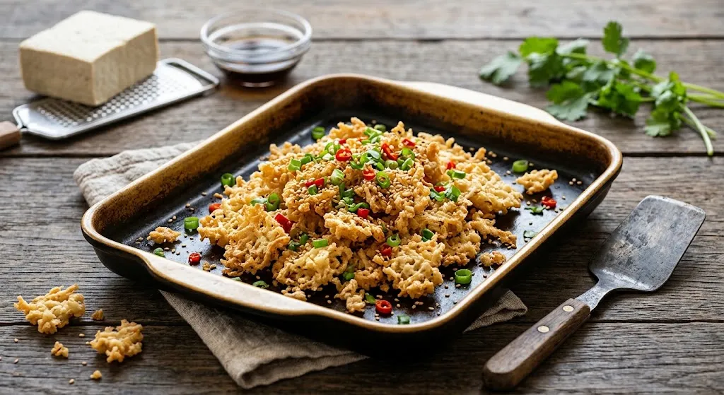 How to Make Crispy Grated Tofu in the Oven