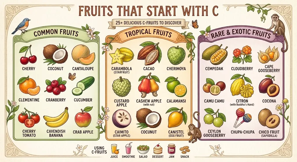 Fruits That Start With C: 25+ Common, Tropical & Rare Fruits