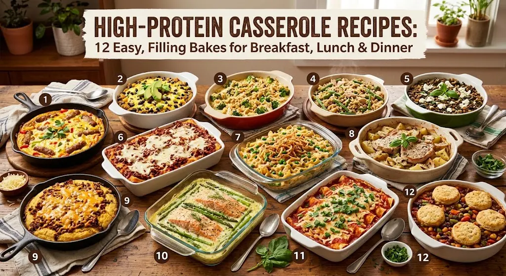 High-Protein Casserole Recipes: 12 Easy, Filling Bakes for Breakfast, Lunch & Dinner