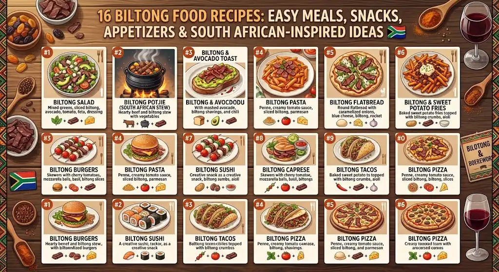 16 Biltong Food Recipes: Easy Meals, Snacks, Appetizers & South African-Inspired Ideas