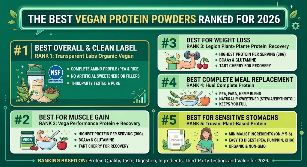 The Best Vegan Protein Powders Ranked for 2026