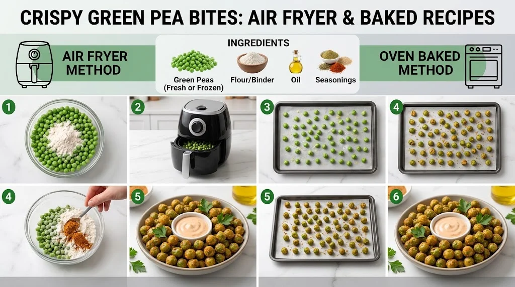 The Best Green Peas Bites Crispy Recipe Air Fryer and Baked