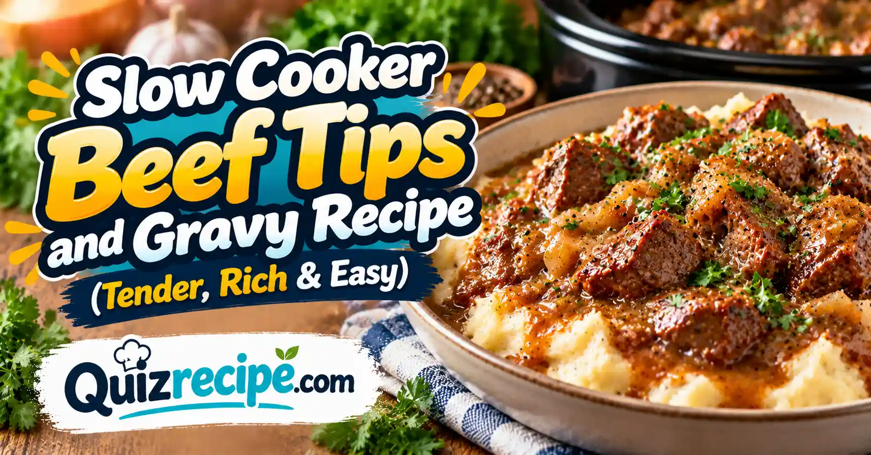 Slow Cooker Beef Tips and Gravy Recipe (Tender, Rich & Easy)