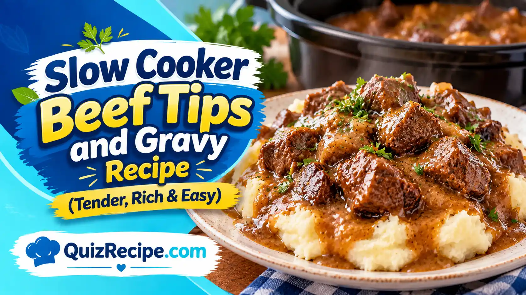 Slow Cooker Beef Tips and Gravy Recipe (Tender, Rich & Easy)