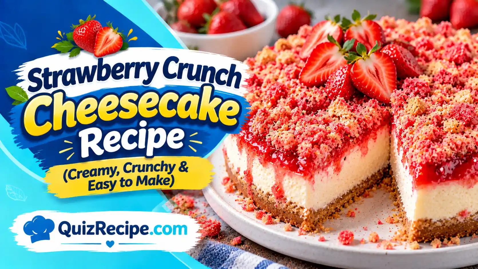 Strawberry Crunch Cheesecake Recipe (Creamy, Crunchy & Easy to Make)