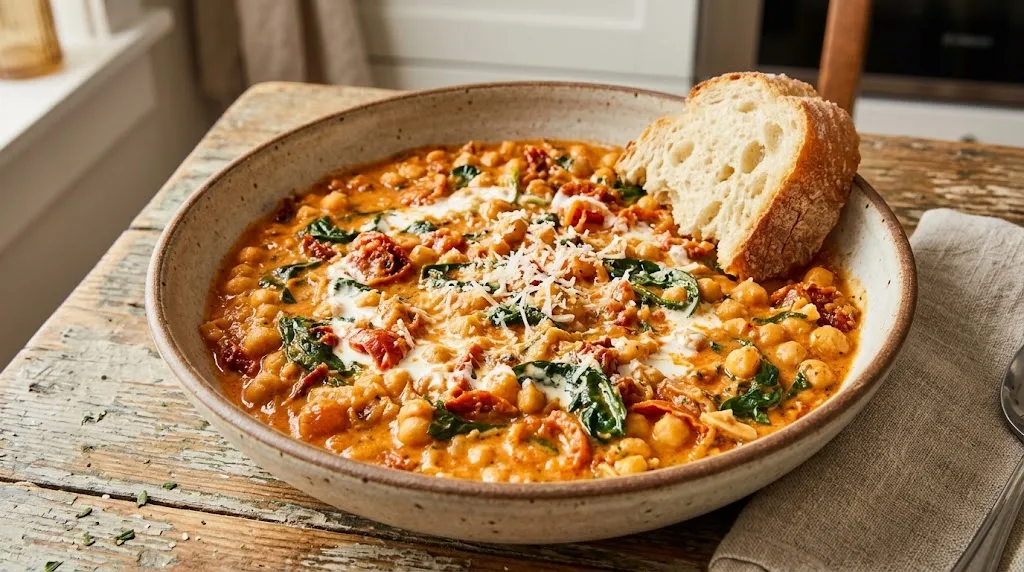 The Best Tuscan Chickpeas Recipe Easy Creamy Mediterranean Dinner 