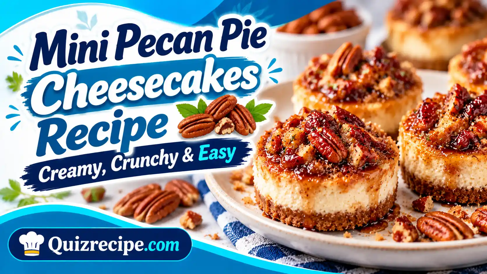 Mini Pecan Pie Cheesecakes Recipe – Creamy, Crunchy & Easy