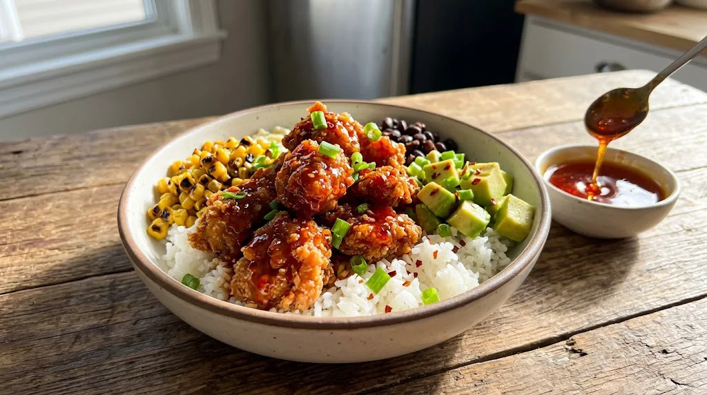 Hot Honey Chicken Bowl Recipe (Easy, Sweet, Spicy & Ready in 35 Minutes)